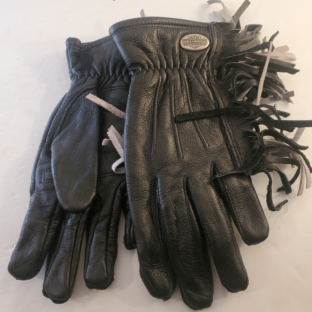 Harley's Davidson Fringe Motor Leather Gloves M